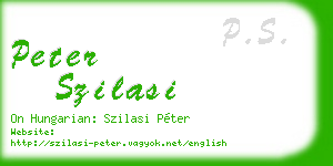 peter szilasi business card